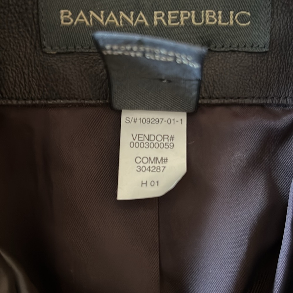 Banana Republic Men’s Brown Button Down Leather Long Coat - Picture 12 of 12
